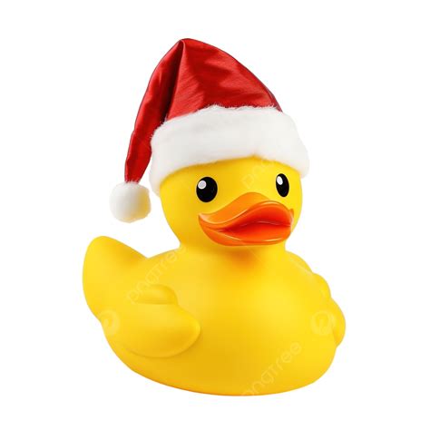 Yellow Rubber Duck With Christmas Hat, Rubber Duck, Duck, Christmas PNG ...