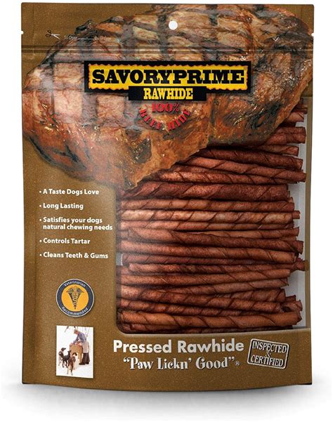 Savory Prime Pressed Rawhide Twist Sticks Beef, 1ea/5 in, 100 pk ...