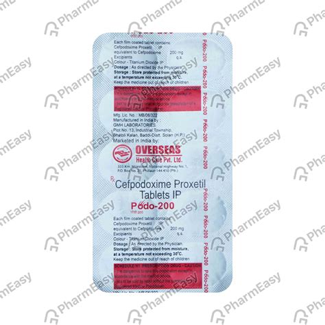Podo 200 MG Tablet (10): Uses, Side Effects, Price & Dosage | PharmEasy