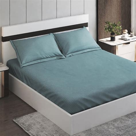 Buy Spinel Striped 3Pcs Queen Bedsheet Set from Home Centre at just INR ...