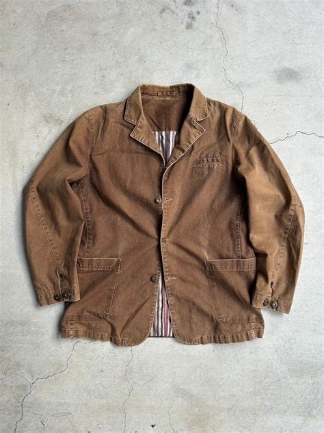 [色落ちGood]Brown Denim Tailored Jacket L | オンライン古着屋83ハチサン