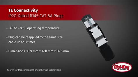 RJ45 Connector Plug Cat 6A- TE Connectivity | DigiKey