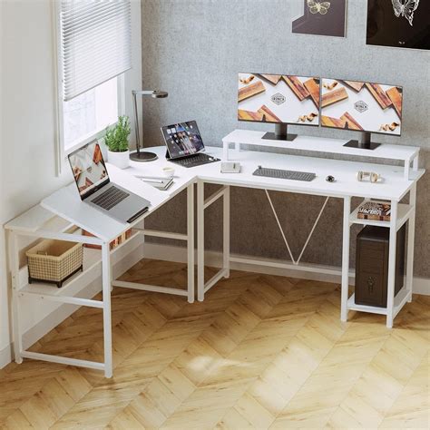 IRONCK L Shape Office Computer Desk 70.8" with Adjustable Drafting ...