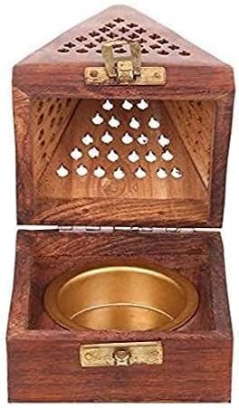 EIFFELS CRAFTS Wooden Pyramid Shape Dhoop Batti Stand/Incense Holder ...