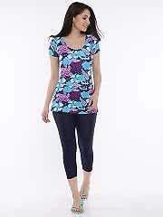 Buy Lobster Ladies Printed Swimming Costume Half Sleeves, 3/4 Leg -Size ...