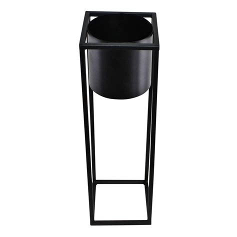 TDI Black Metal Planter, Plant Stand 50cm tall Plant Holder, Black ...