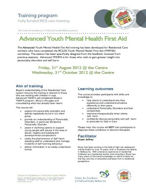 Fillable Online cfecfw asn Advanced Youth Mental Health First Aid ...