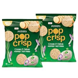 UNIBIC Pop Crisp | Potato Chips | Cream & Onion Flavour | Popped Chips ...