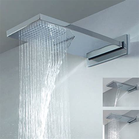 Lovedima Bathroom Luxury Dual Function Waterfall Rain Shower Head Wall ...