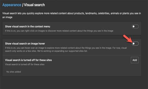 Image result for Disable Visual Search Edge