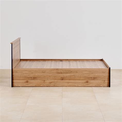 Buy Helios Amberly Trapez King Bed With Box Storage - Brown from Helios ...