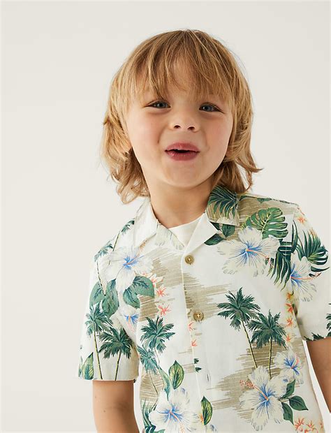 Buy Pure Cotton Hawaiian Shirt at Marks & Spencer
