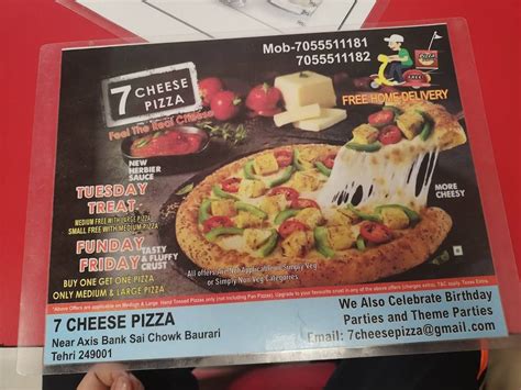 Menu at 7 cheese pizza Tehri, New Tehri