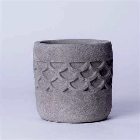 Camber Planter Cement Finish - Designer Planter for Succulents or Smal ...