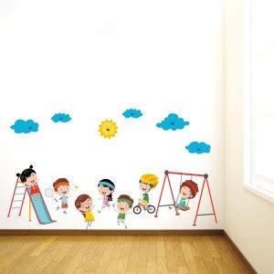 Decal O Decal 65 cm Nursery Kids Playing Activities Wall Stickers (PVC ...