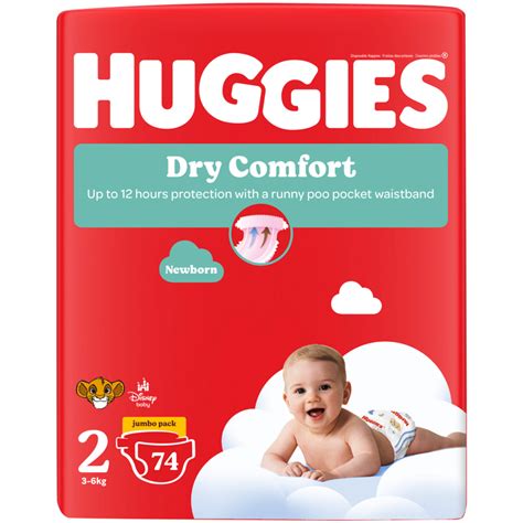 Huggies Dry Comfort Size 2 Disposable Nappies 74 Pack | Disposable ...
