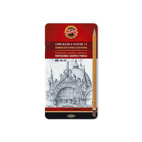 Koh-I-Noor Yellow Professional Graphite Pencil ART Set of 12 - 8B-2H ...