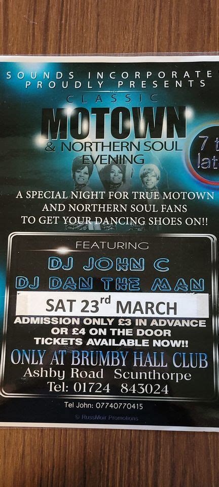 Motown and Soul night , Brumby Hall SocialClub, Scunthorpe, 23 March ...