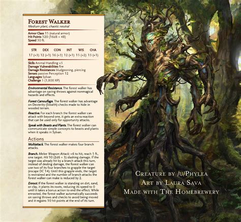 tree creature dnd 5e | D&d dungeons and dragons, Dnd 5e homebrew ...