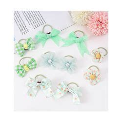 Babyhug Rubber Bands with Bow and Floral Applique Pack of 10 - Light ...