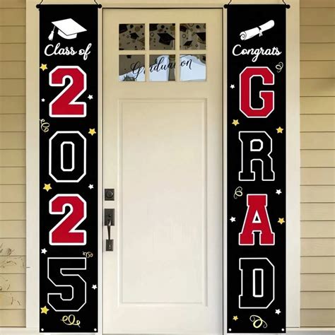 1 Pair Of 2025 Graduation Polyester Banners - Congratulations ...