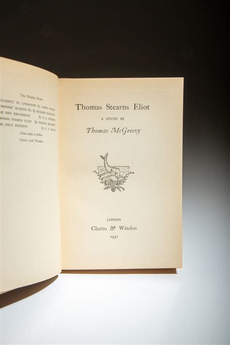 Thomas Stearns Eliot - The First Edition Rare Books