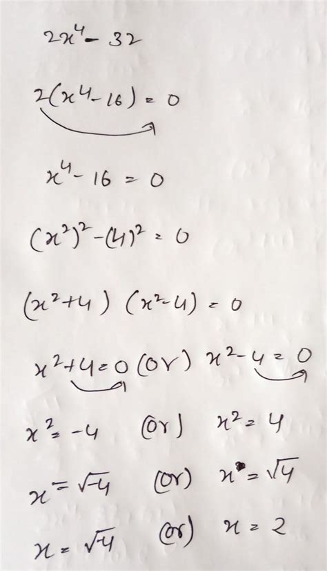 factorise this equation:- 2x⁴-32 - Brainly.in
