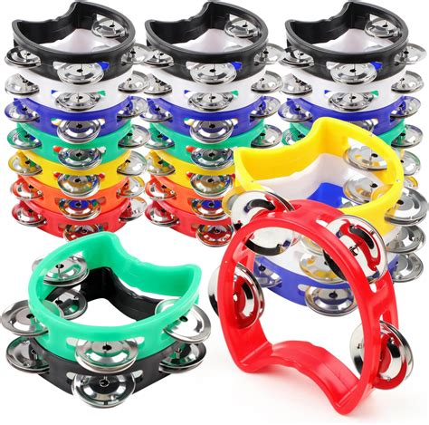 Amazon.com: 12 Pack Plastic Percussion Tambourine Hand Tambourine Bells ...