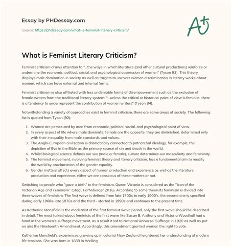 What is Feminist Literary Criticism? - PHDessay.com