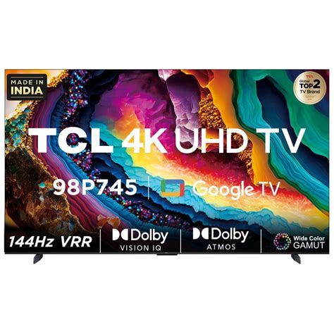 Buy TCL 249 cm (98 Inches) 4K Utlra HD Google LED TV, 98P745 at ...
