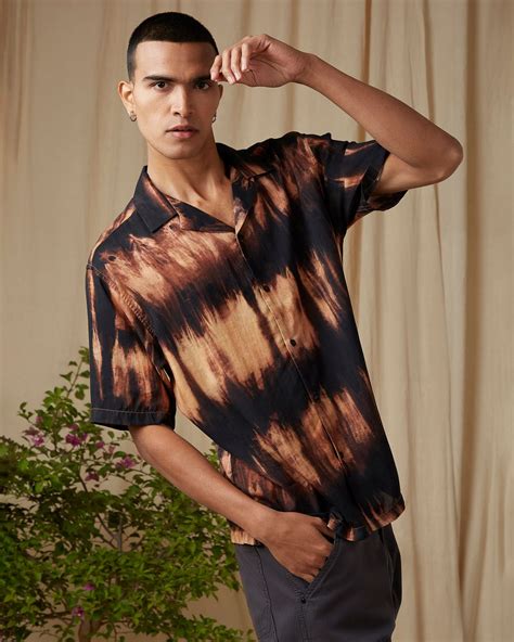 Buy Brown Bleached Loose Fit Casual Shirt Online at Muftijeans