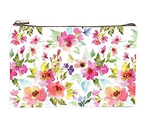 Fashionrack Fabric White Floral Makeup Zipper Pouch Bag for Multi ...