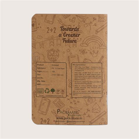 Packmate Unruled Notepad (Pack of 5) | Made From 100% Recycled Paper ...