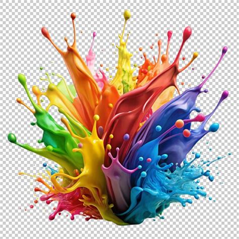 Colorful paint splashes on transparent background | Premium AI ...