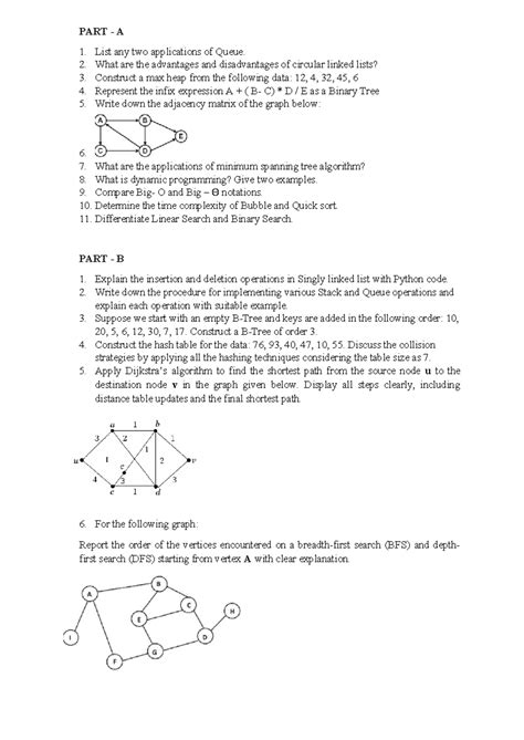 CIA-3(QB) - Data Structures & Algorithms Question Bank - Studocu