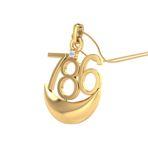 Buy .925 Sterling Silver and American Diamond Best 786 Eid Gift Islamic ...