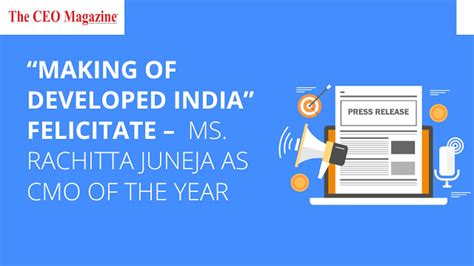 “Making of Developed India” Felicitate – Ms. Rachitta Juneja as CMO of ...