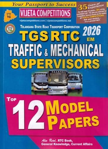 Buy TGSRTC 2026 Traffic and Mechanical Supervisors Top 12 Model Papers ...