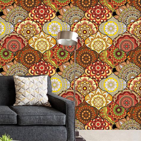 Vintage Arabic Indian Motifs D1 Wallpaper Roll – ArtzFolio.com