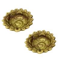 Flower Shaped Decorative Diya in Brass Online at best price