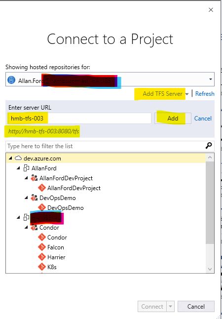 Image result for Visual Studio 2019 TFS Connection