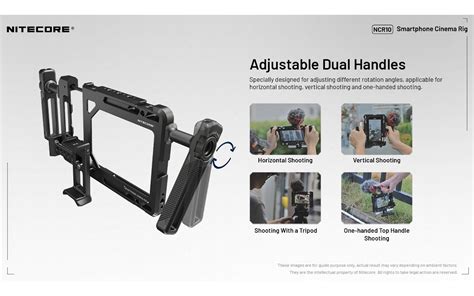 Nitecore NCR10 Smartphone Cinema Rig, Vlogging Phone Mount with Dual ...