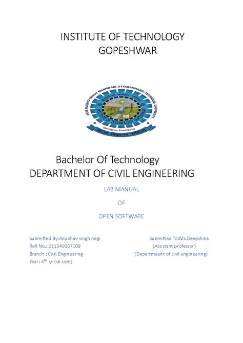 AutoCAD Practical Lab Manual - Civil Engineering B.Tech VII Sem - Studocu