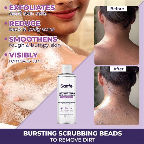 Sanfe Instant Tan & Dead Skin Removal Exfoliating Body Wash |Smooth ...