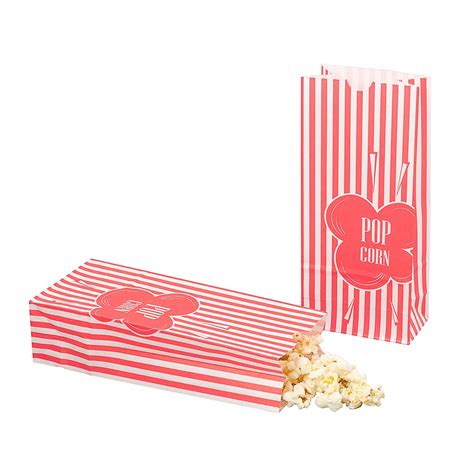 Buy Bag Tek 1 Ounce Popcorn Bags, 100 Disposable Paper Popcorn Bags ...
