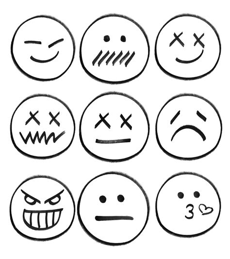 Psd hand drawing emojis elements | Premium PSD