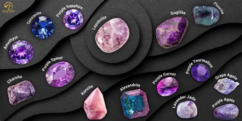 Purple Mineral Rocks Polished Deep Dark And Light Purple Lepidolite