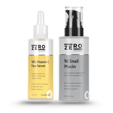 ZERO THE START 10% Vitamin C + 96 Snail Mucin Face Serum Combo – Zero ...