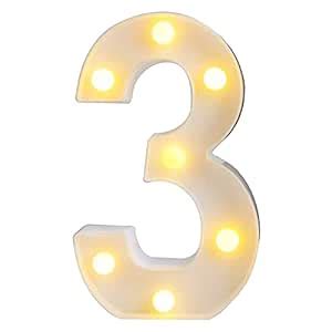 Buy Sunnyglade White Marquee LED Alphabet Lights Arabic Numerals Lights ...