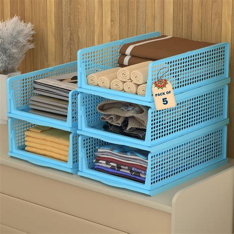 Kuber Industries 5 Pcs Foldable Kids Wardrobe Organizer for Clothes ...